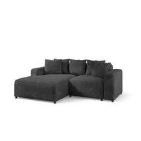 ECKSOFA Megan Xs In Stoff Poso - Dunkelgrau, Holzwerkstoff/Textil (240/165cm) - Fun Möbel