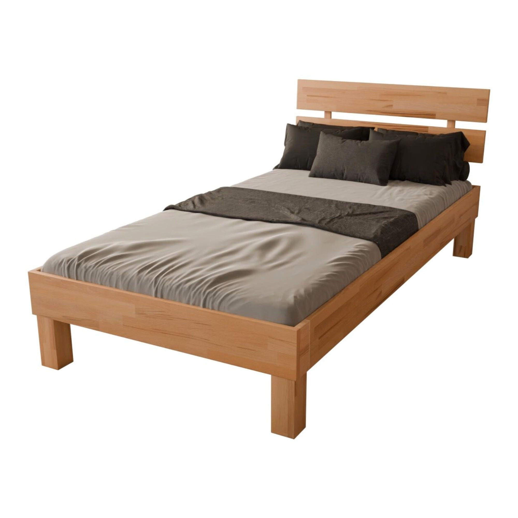 BETT 90/200 cm aus Kernbuche - Braun, Holz (90/200cm) - MeinMassivholz