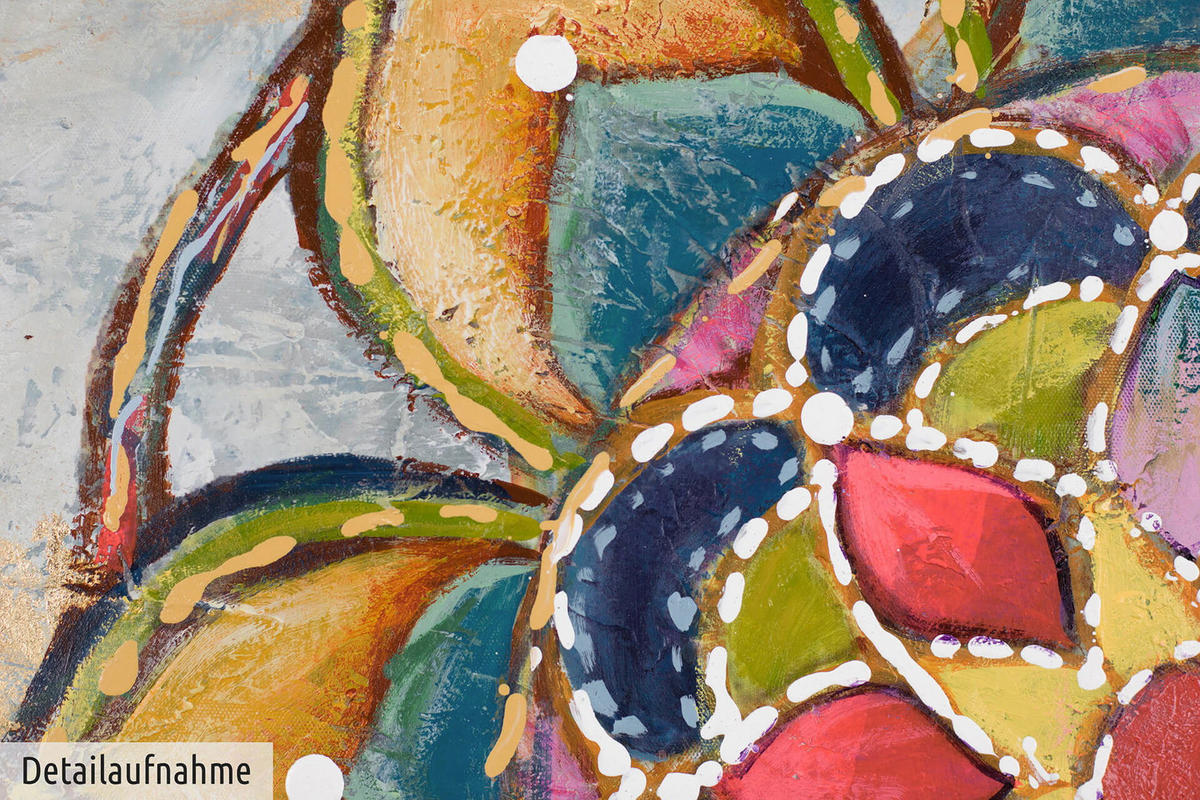 ACRYLBILD HANDGEMALT 80/80 cm - Multicolor, Holz/Textil (80/80cm) - KUNSTLOFT