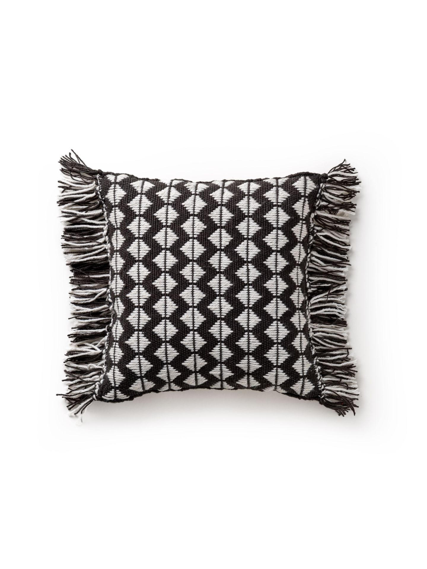 OUTDOORKISSEN Morty Schwarz/Weiß 40x40 cm - Schwarz, Textil (40/1cm) - KUNSTLOFT