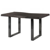 BAUMTISCH Mango 140x90x77 grau lackiert / U-Beine anthrazit glänzend FREEFORM 5 - Grau, Holz (90/140/77cm) - Massivmoebel24