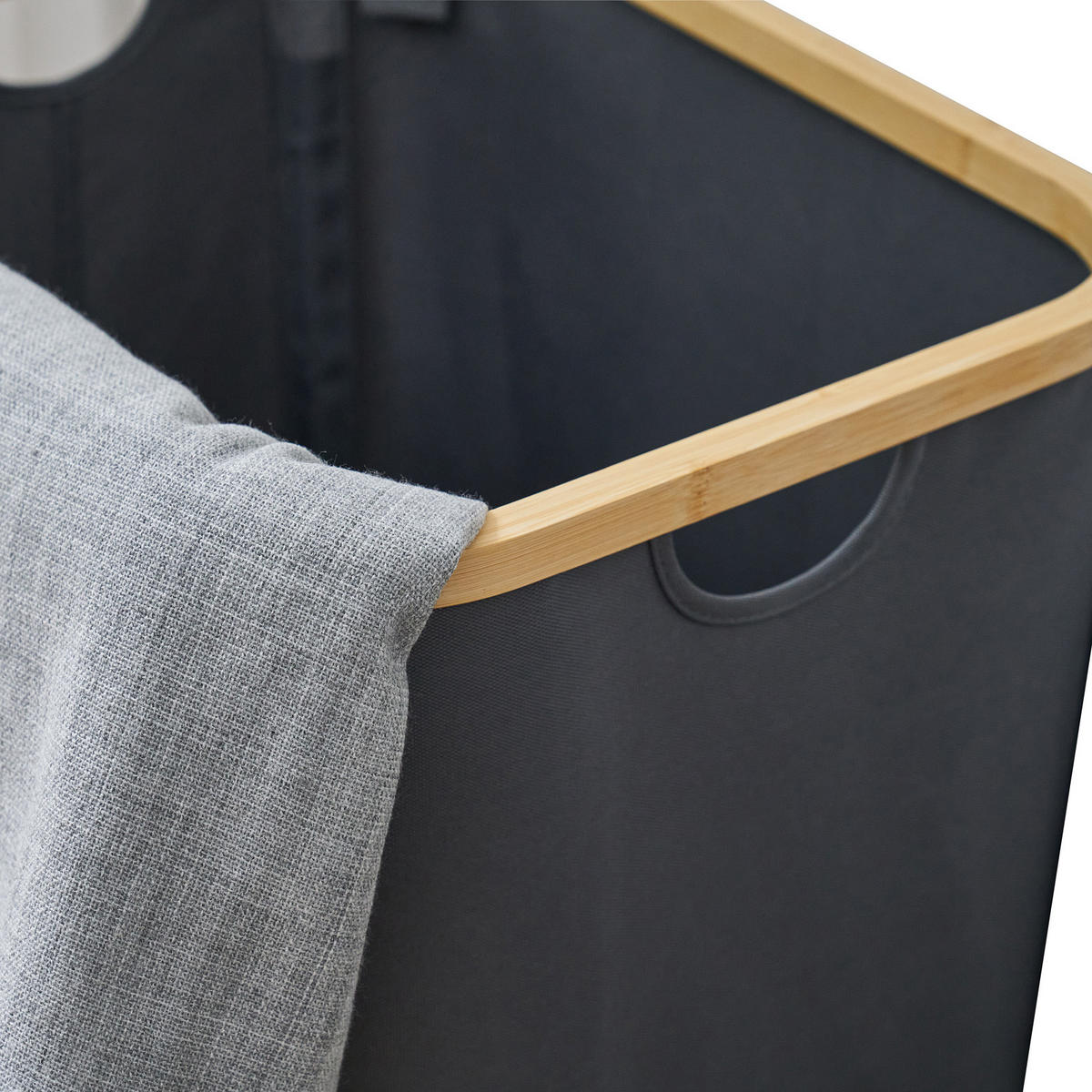 WÄSCHEKORB SADE Grau - Grau, Textil (40.5/50/34.5cm) - SVITA