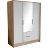 DREHTÜRENSCHRANK Niko 150/51/200 cm eiche artisan+weiß - Schwarz/Eiche Artisan, Holzwerkstoff (150/200/51cm) - Beautysofa