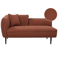 ČALOUNĚNÉ LEHÁTKO CHAISE LONGUE LEVOSTRANNÉ Bouclé Tmavě červené Chevannes - černá/tmavě červená, textil (138/74/77cm) - Beliani