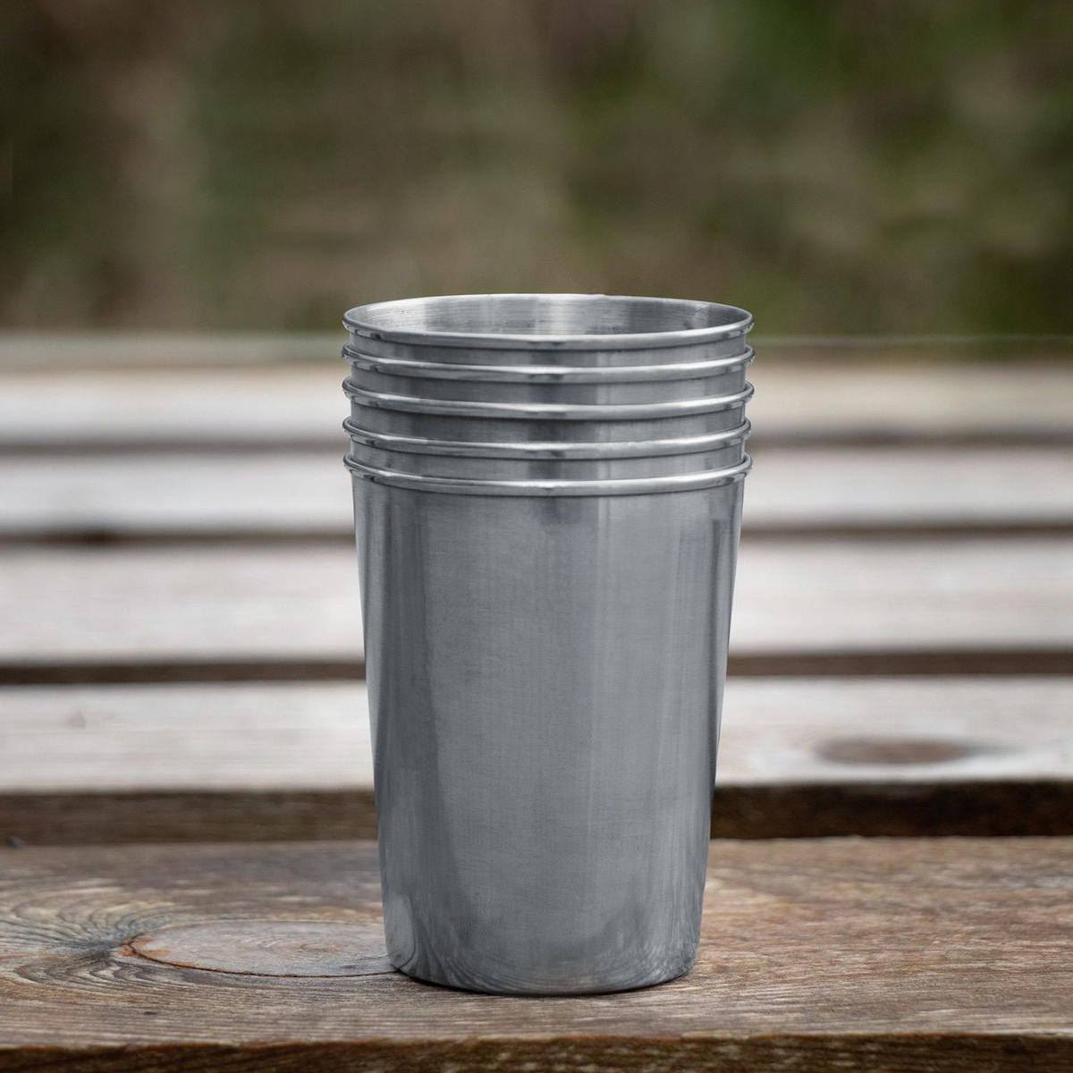 CAMPING BECHER SET Edelstahl - Silberfarben, Metall (0.17L) - Intirilife