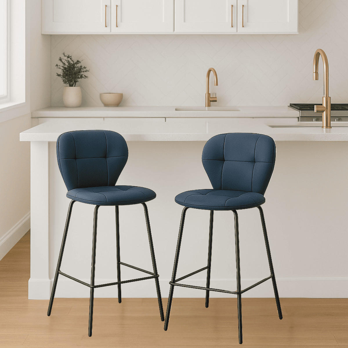 BARHOCKER Maura Grau 45/52/67 cm 2er-Set - Grau, Textil (52/67/45cm) - Calicosy