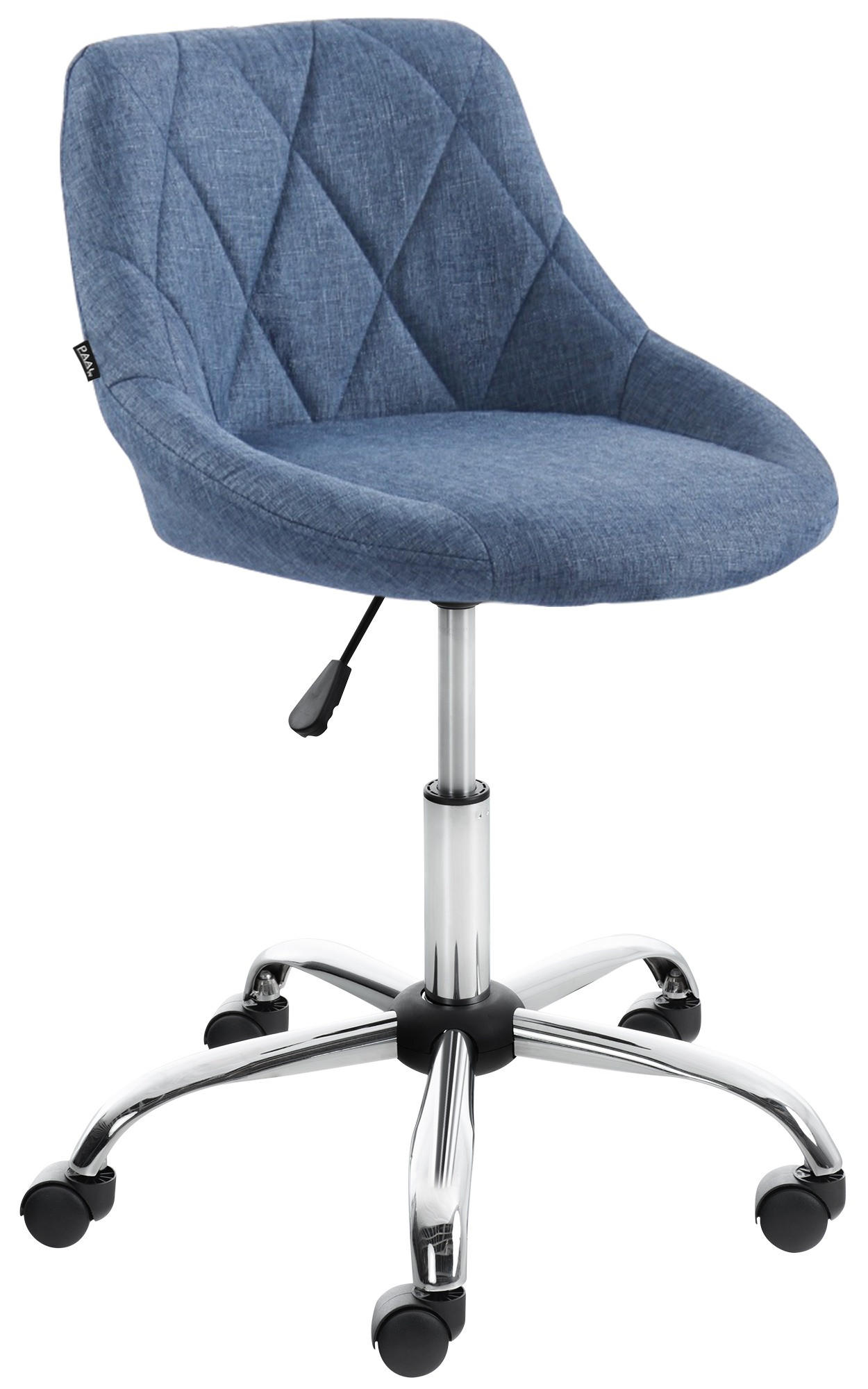 HOCKER Stoff blau - Chromfarben/Blau, Textil/Metall (47/71/49cm) - CLP