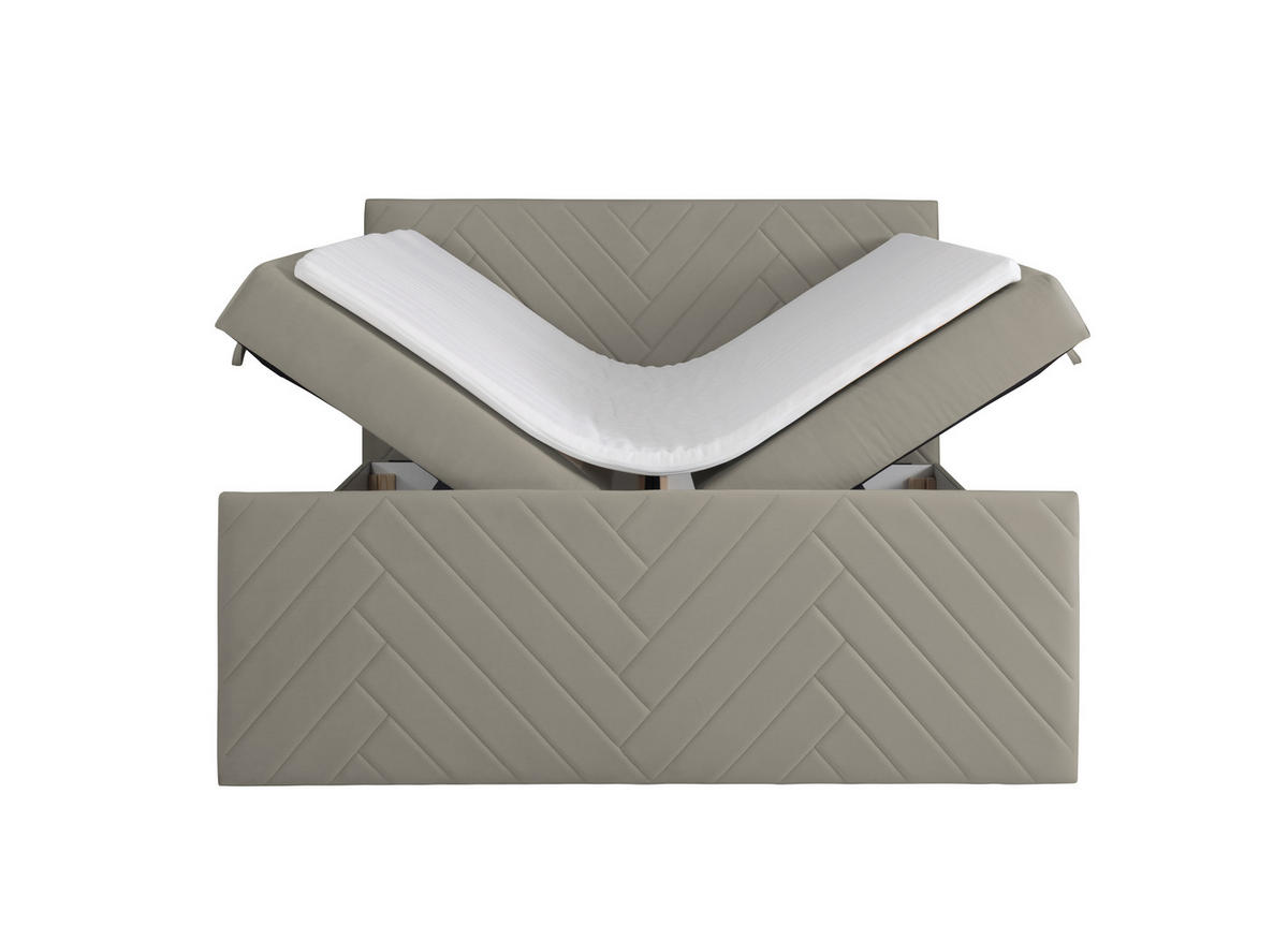 BOXSPRINGBETT NOVA mit Topper und Bettkasten, Beige, 120x200 cm - Beige, Textil (120/200cm) - KS Home Concept