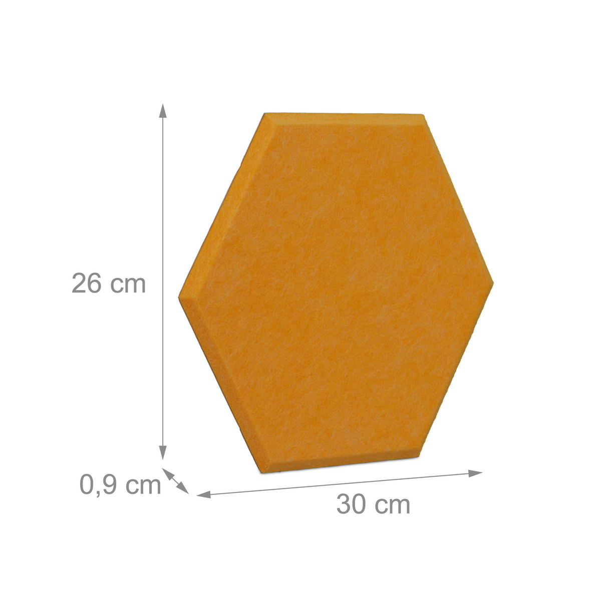 6xFILZPINNWAND - Gelb, Textil (30/26/0.9cm) - Relaxdays