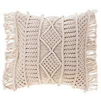 KISSENBEZUG mit Fransen Macralina 40/40/15 cm - Beige, Naturmaterialen (40/40cm) - Douceur d´intérieur