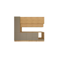 KÜCHENZEILE 300 cm - Nexa KÜ-LN-006 - in Woodline & Beige / Matt - Beige/Eiche Artisan, Holz (300/212/58cm) - ROYAL24_MARKT