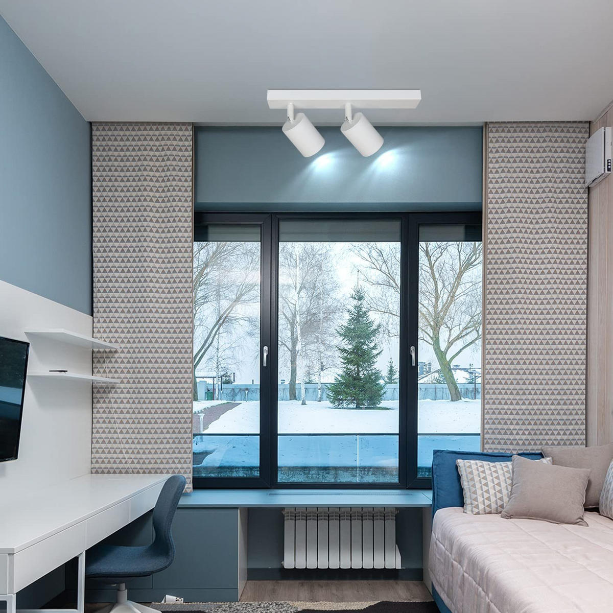 DECKENSTRAHLER Kohaku 31.2/9.5/6cm - Weiß, Metall (31.2/9.5/6cm) - ZMH