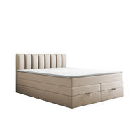BOXBETT mit Bettkästen und Matratze - Bett Gusto mit Topper aus Memory Visco - Beige - 180 x 200 cm - Beige, Holzwerkstoff/Kunststoff (180/200cm) - Trada