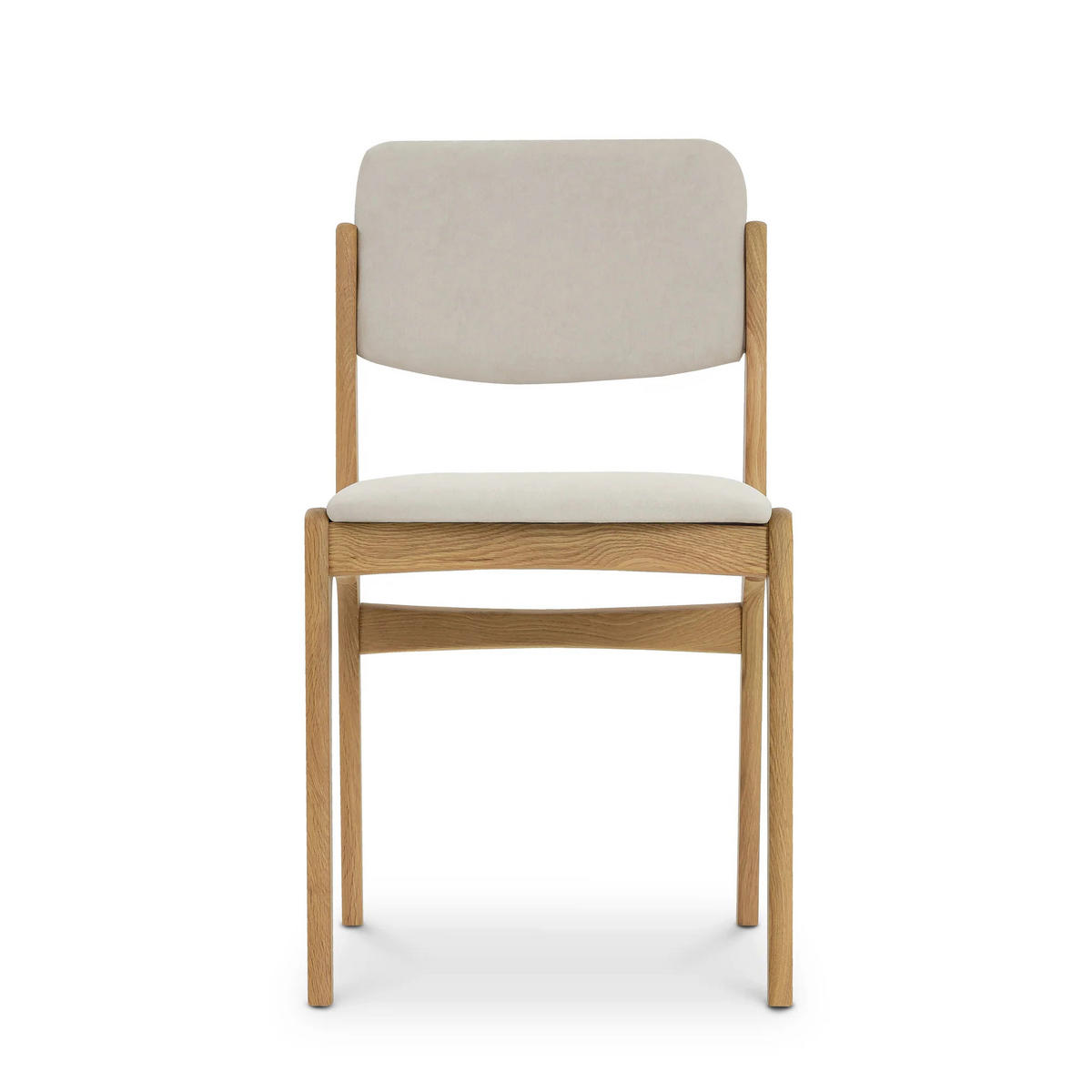 ESSZIMMERSTUHL Oslo 2er Set, Natur Eiche + beiger Stoff - Beige, Holz (52/83/45cm) - WOODEK