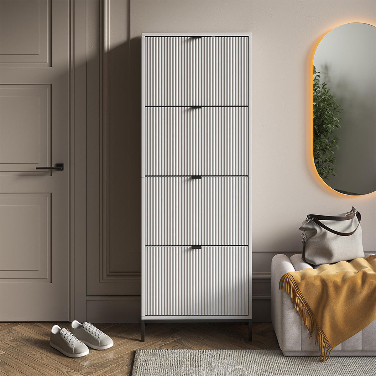 BOTNÍK NA BOTY Eliza Bílá - bílá, kompozitní dřevo (60/168/24cm) - Vicco