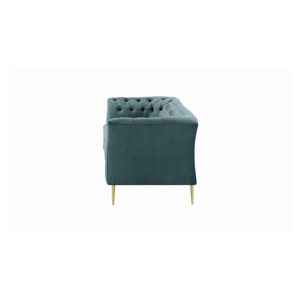 DREISITZER-SOFA Chesterfield Modern-Velluto 12 - Blau, Holz/Textil (248/74/80cm)