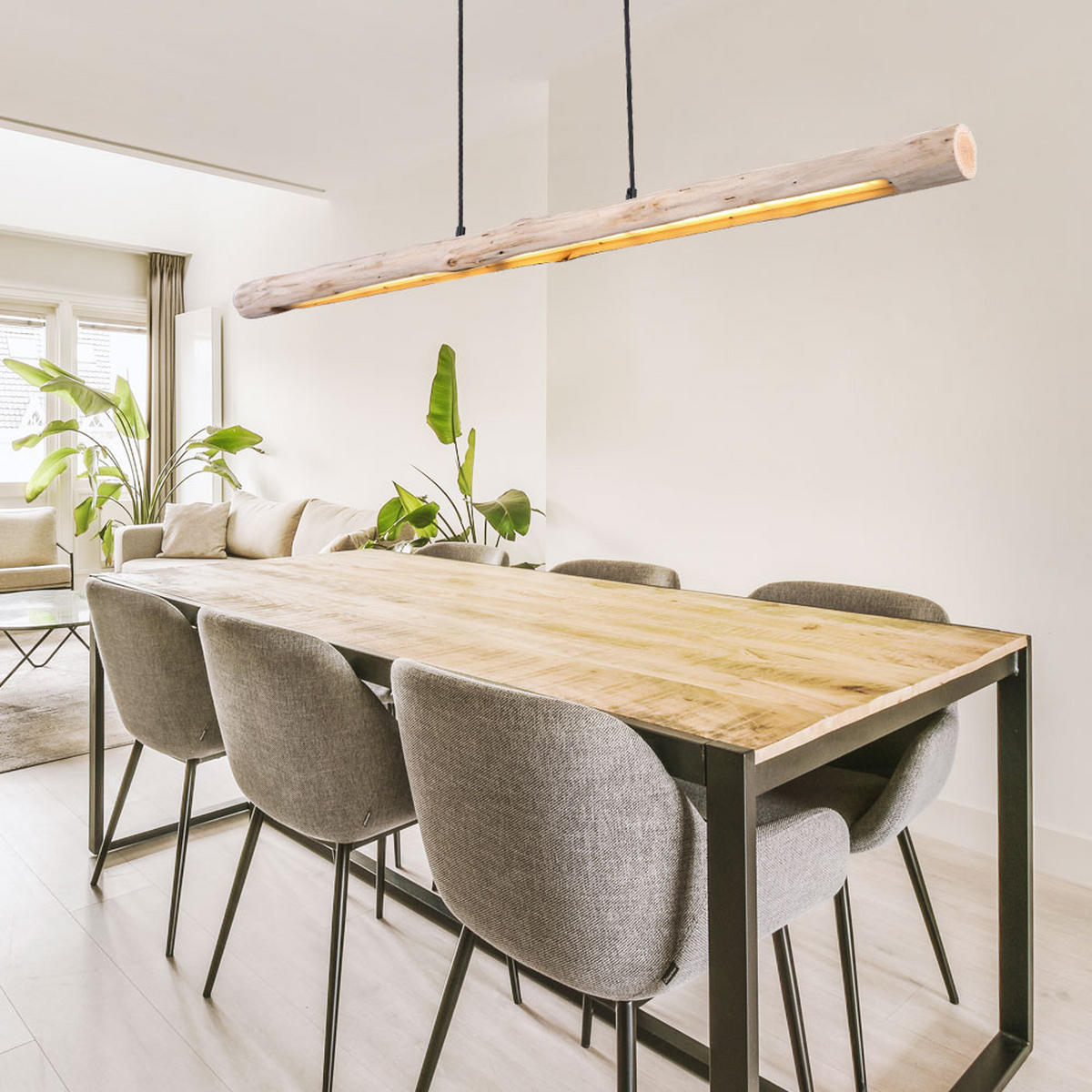 LED HÄNGELEUCHTE Holz Braun - Braun, Holz (120/7/150cm) - Globo Lighting