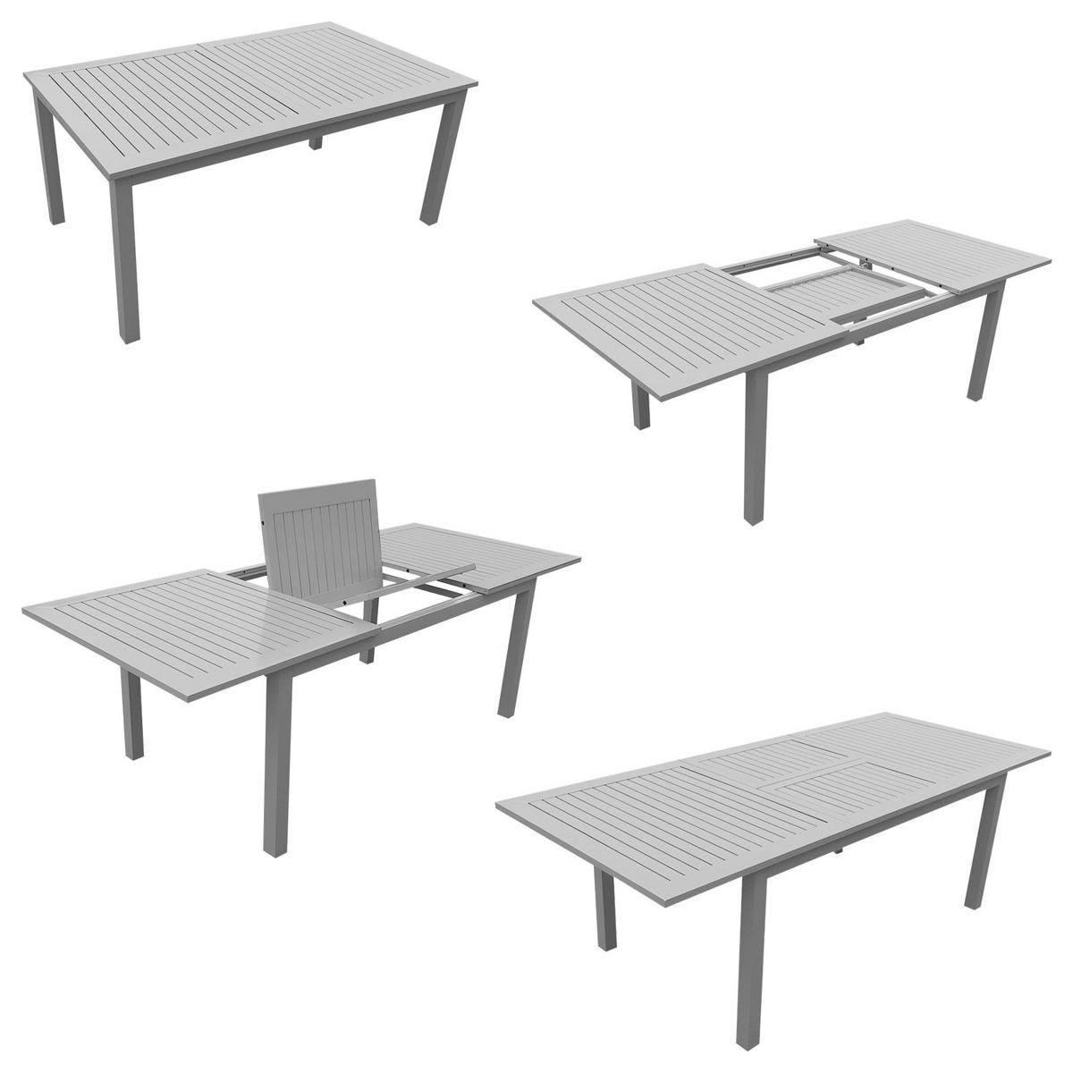 GARTENMÖBEL Capri Schwarz und Grau 8 Plätze - Schwarz, Metall - Happy Garden