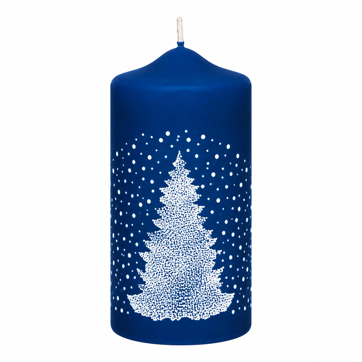 ADVENTSKERZEN Skadi in Samtlook Midnight Blue 15 x 7 cm, 4er Set - Blau, Paraffin (7/15/15cm) - Kopschitz Kerzen