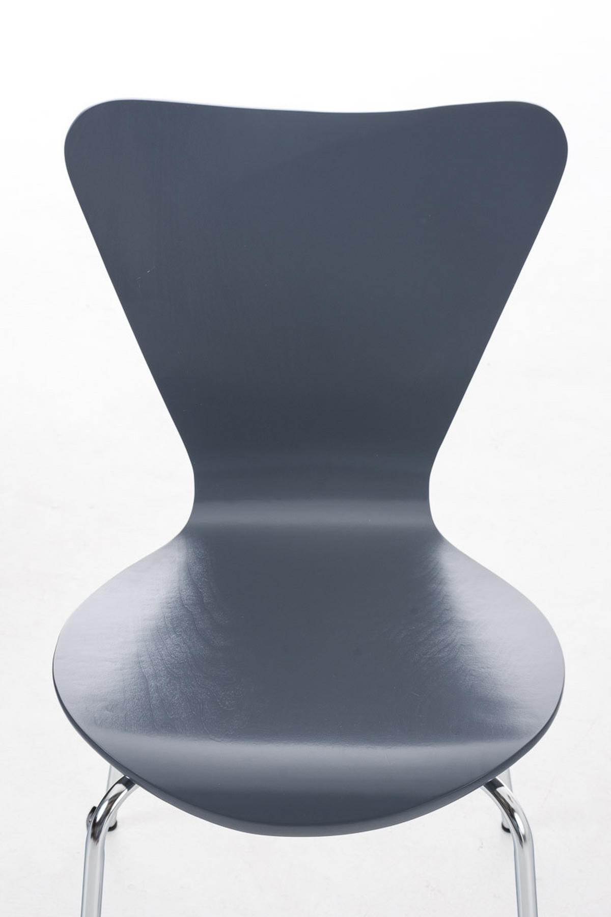 BESUCHERSTUHL Calisso mit Holzsitz und Metallgestell, Farbe: Grau - Chromfarben/Grau, Holz/Metall (42/85/47cm) - TPFLiving