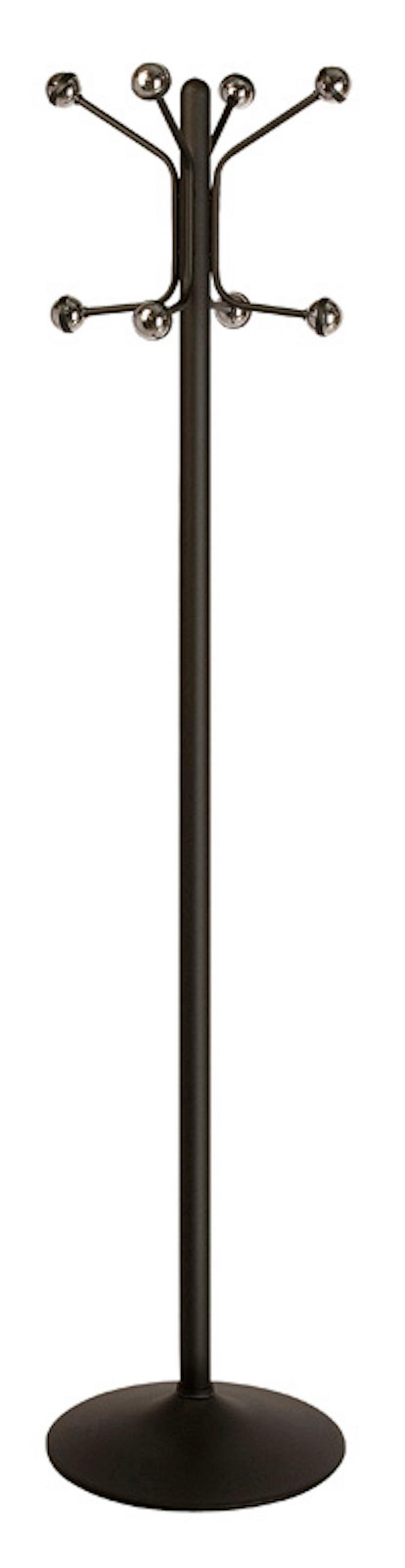 GARDEROBE Mit 8 Haken Lackierter Stahl Höhe 173 cm Schwarz - Schwarz, Metall (41/173/41cm) - PROREGAL