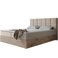 BOXBETT LAVIO II 160/200 cm, in Creme, mit Matratze und Topper - Creme, Holzwerkstoff/Textil (160/200cm) - Idohome