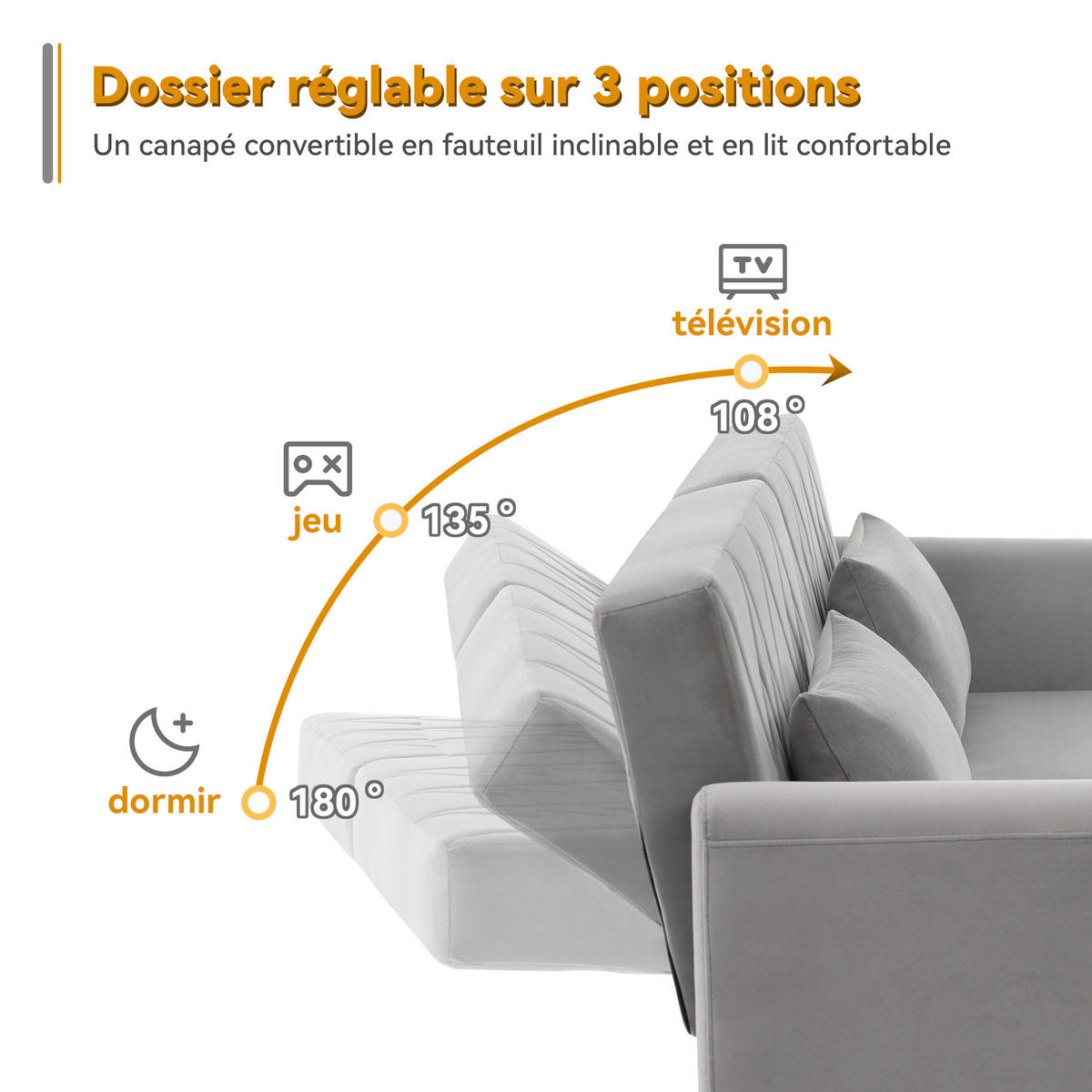 SCHLAFSOFA 2-Sitzer mit Schlaffunktion und Samtstoff - Grau, Textil (180/82/75cm)