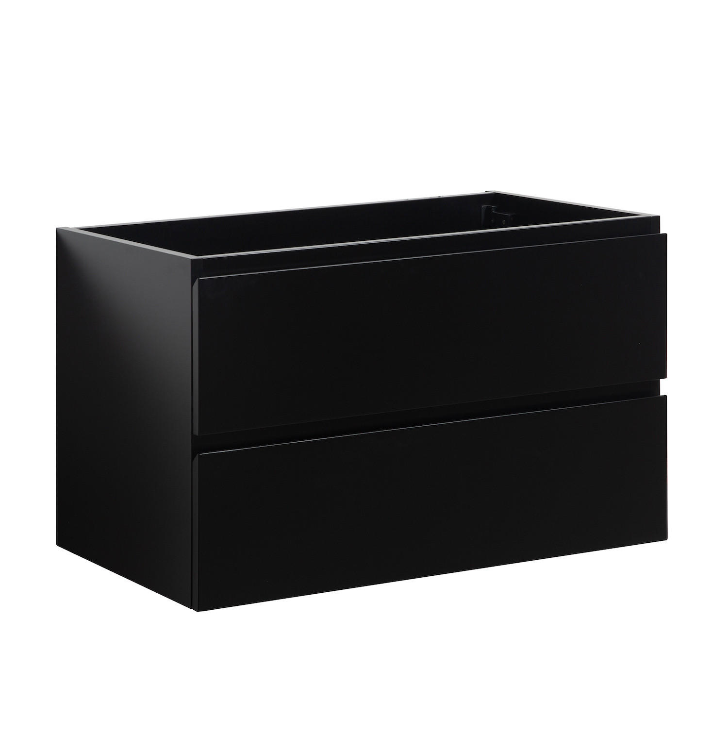 WASCHBECKENUNTERSCHRANK Angela 2 Schubladen Schwarz Matt - 80 x 48 x 50 cm - Schwarz, Holz (80/50/48cm) - Badplaats