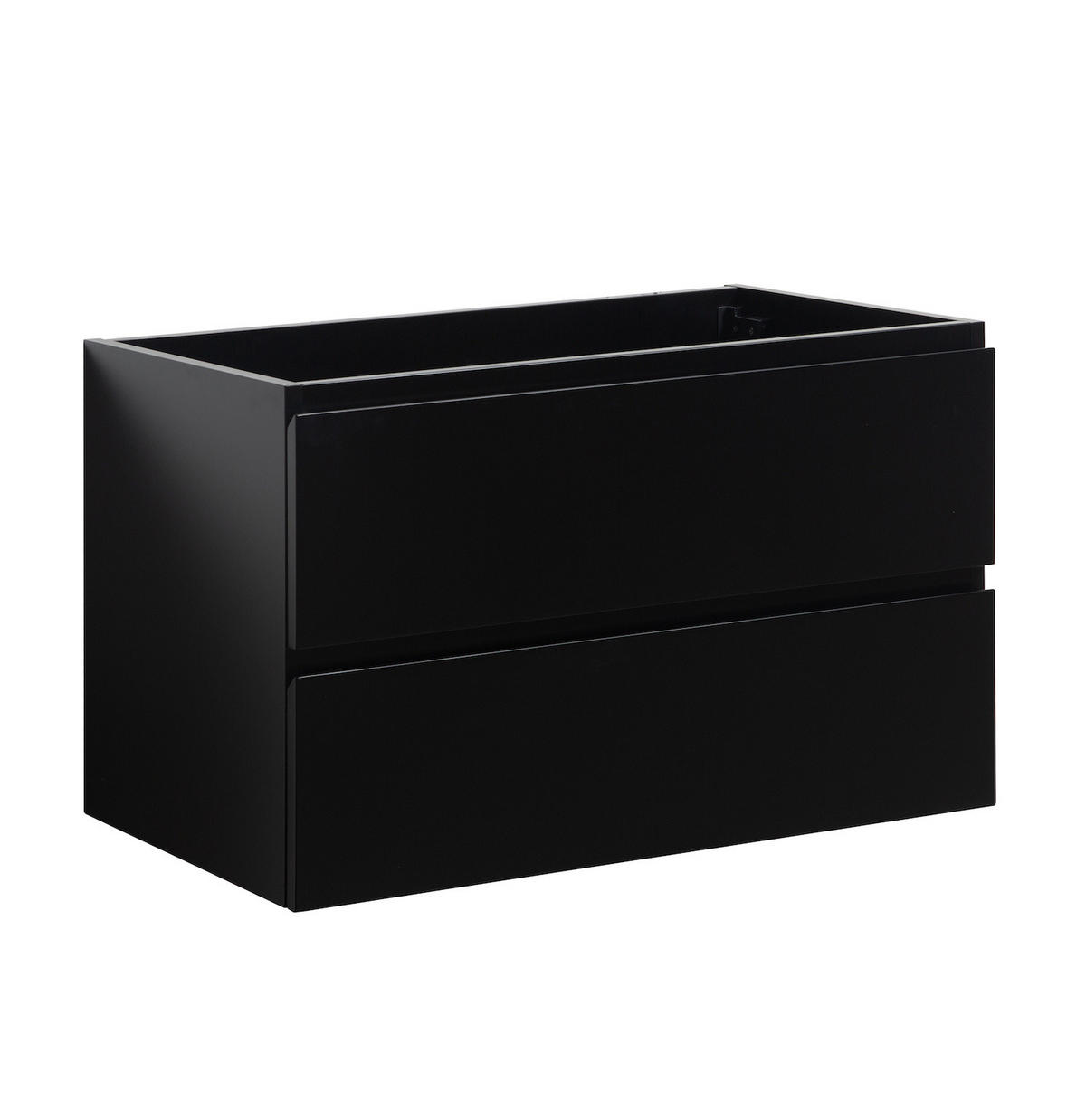 WASCHBECKENUNTERSCHRANK Angela 2 Schubladen Schwarz Matt - 80 x 48 x 50 cm - Schwarz, Holz (80/50/48cm) - Badplaats