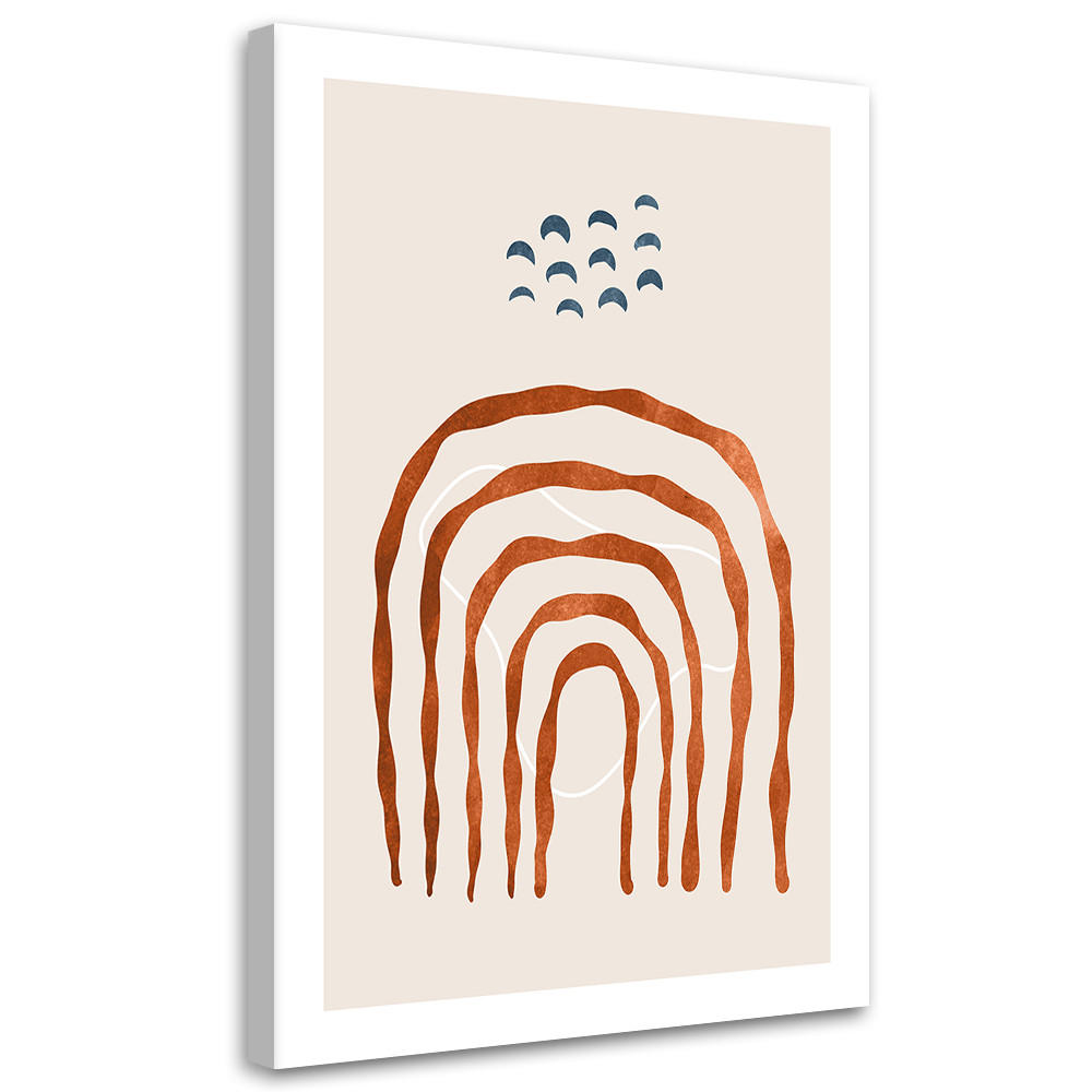 WANDBILD regenbogen im boho stil - Beige, Textil (60/40cm) - Feeby