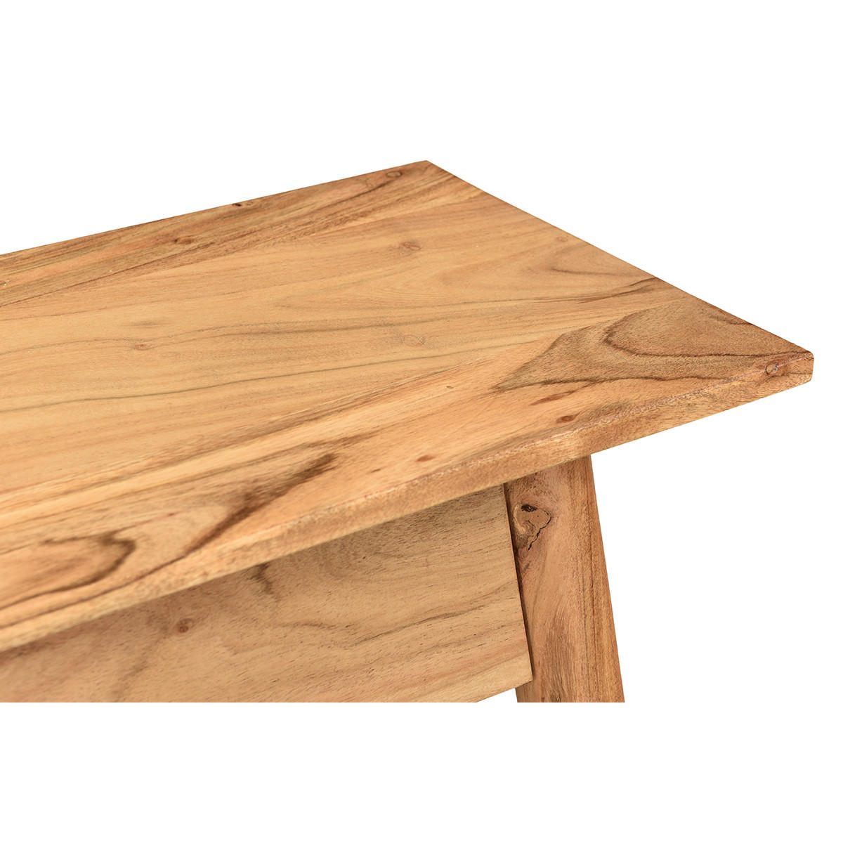 KONSOLE Massiv Akazienholz B90 cm FRANKLIN - Hellbraun, Holz (90/30/76cm) - Miliboo