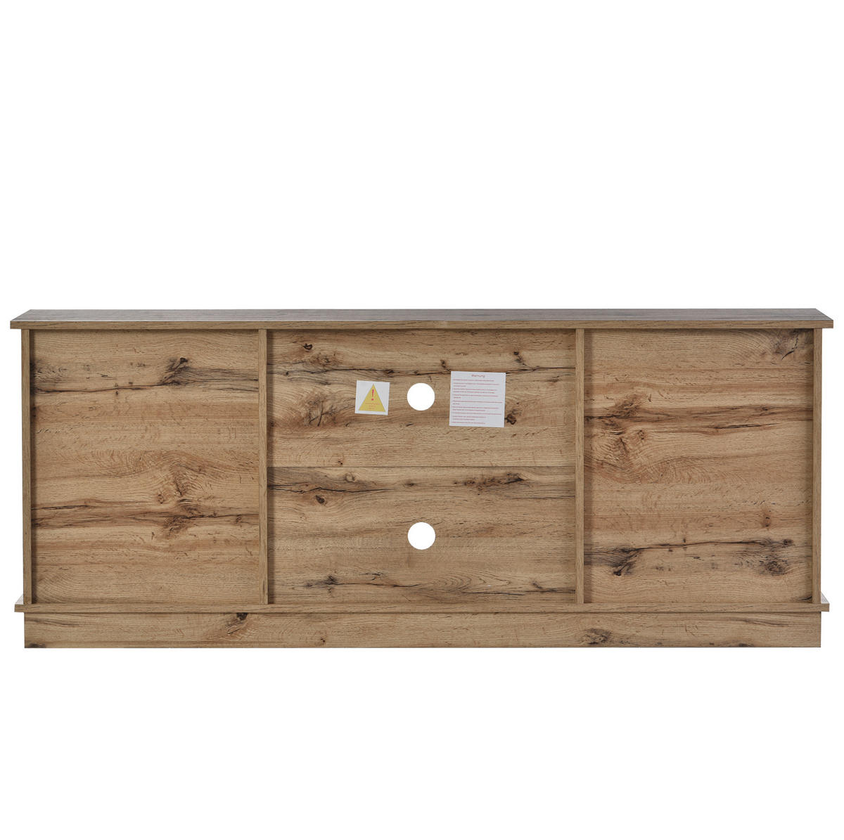 TV-LOWBOARD aus Spanplatte 150x40x60 cm Braun mit Schiebetüren, verstellbaren Einlegeböden und Kabelführung - Braun, Holzwerkstoff (150/60/40cm) - Modfu