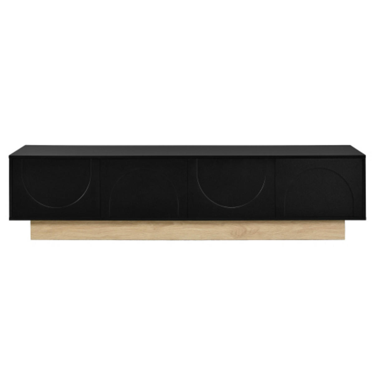 SIDEBOARD mit Holzmaserung schwarz 175×40×41,5 cm aus MDF - Schwarz, Holzwerkstoff (175/41.5/40cm) - Luhomfu