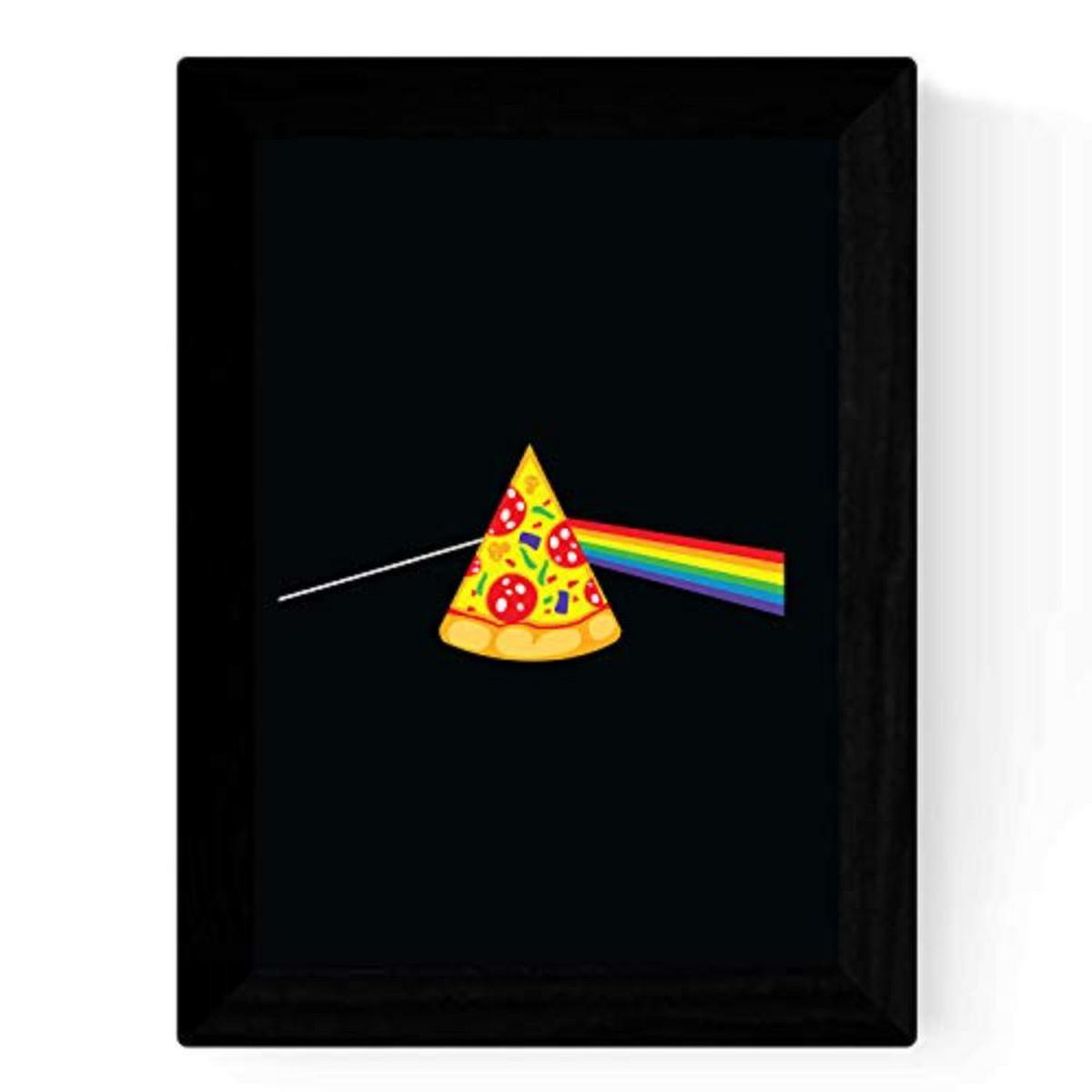 POSTER Set mit 4 beginnt Pizza (rosa Floder, ET, DJ und Aliens) A3 Schwarzer Rahmen - Schwarz, Papier (29.7/3cm) - Nacnic