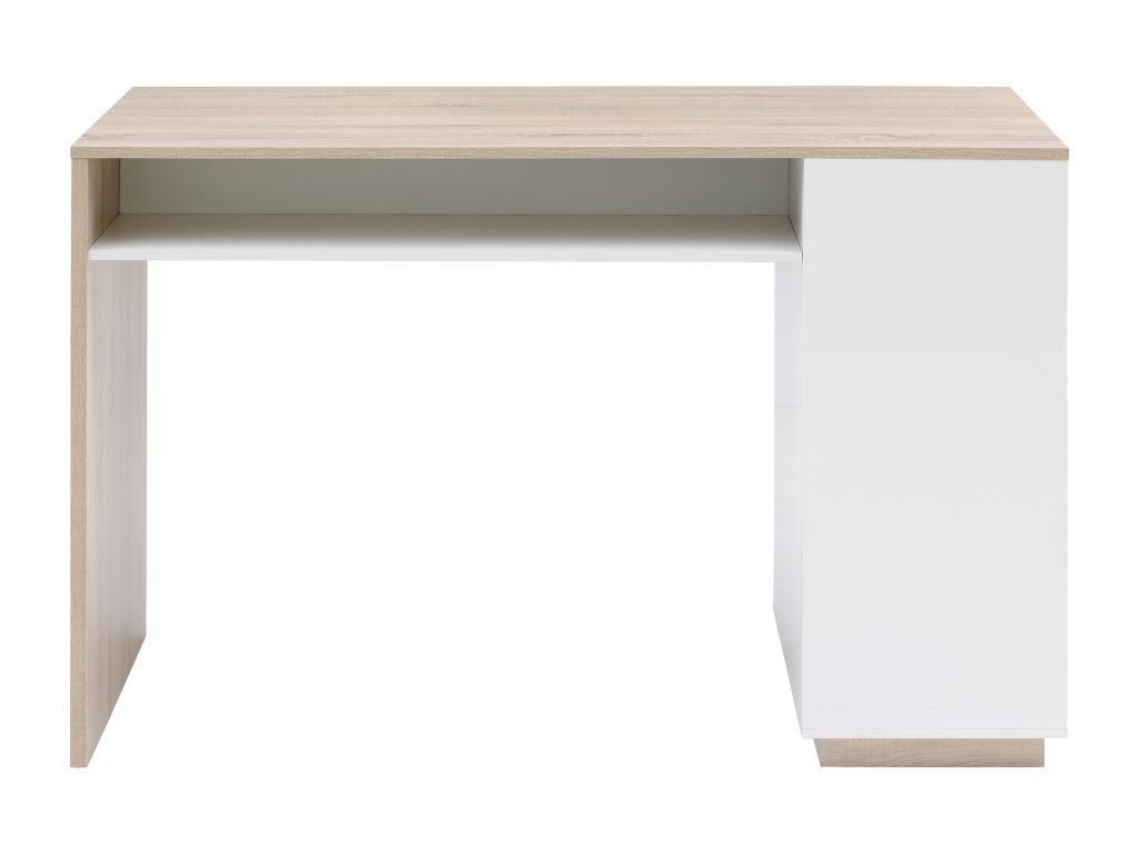 BARTISCH mit Stauraum - Weiß & Holzfarben - ANOSKI - Naturfarben, Holz (60/100/150cm) - Vente-Unique