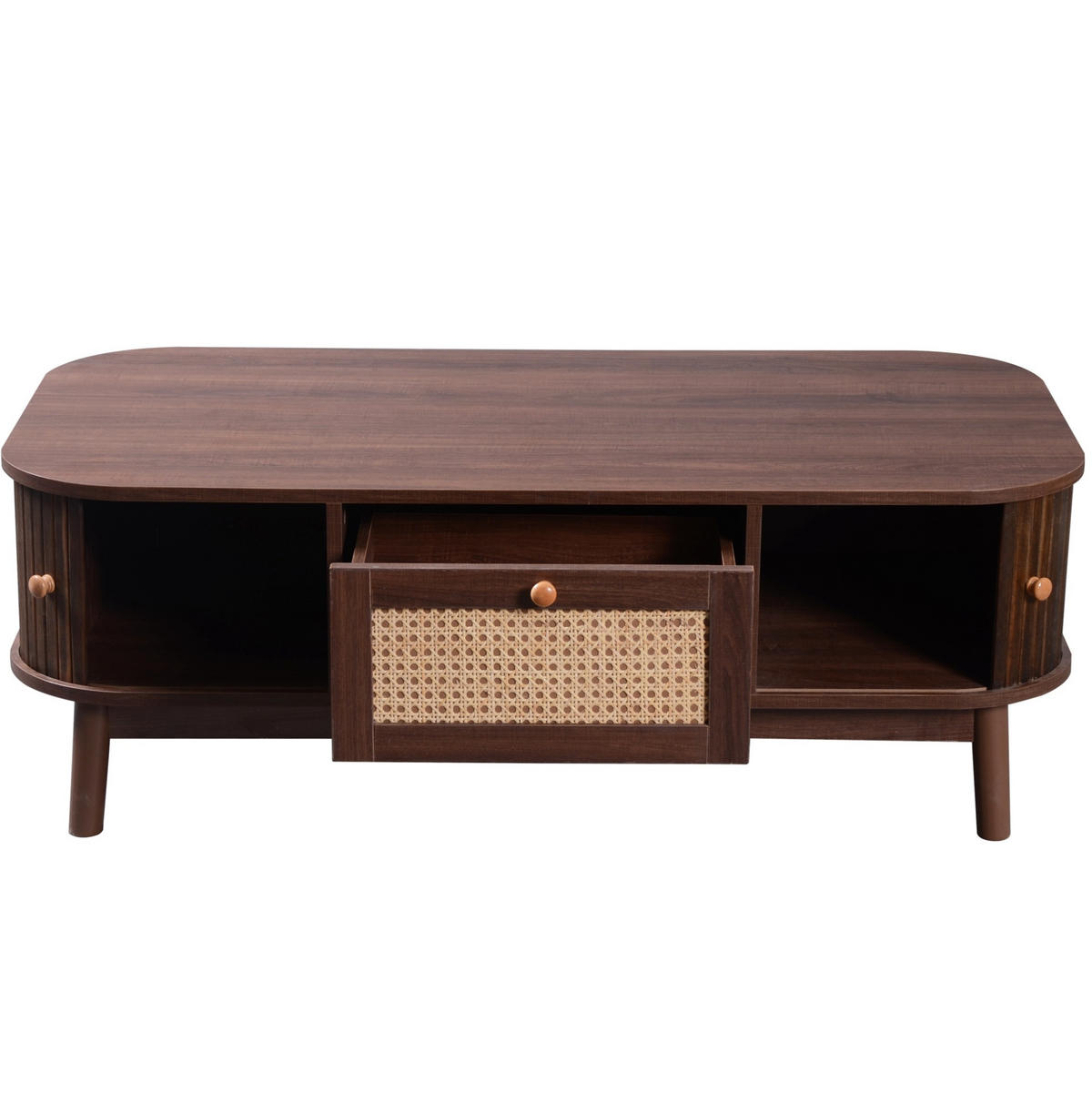 COUCHTISCH aus MDF 110x55x38,5 cm in Natur mit Stauraum - Naturfarben, Holzwerkstoff (110/55/38.5cm) - Modfu