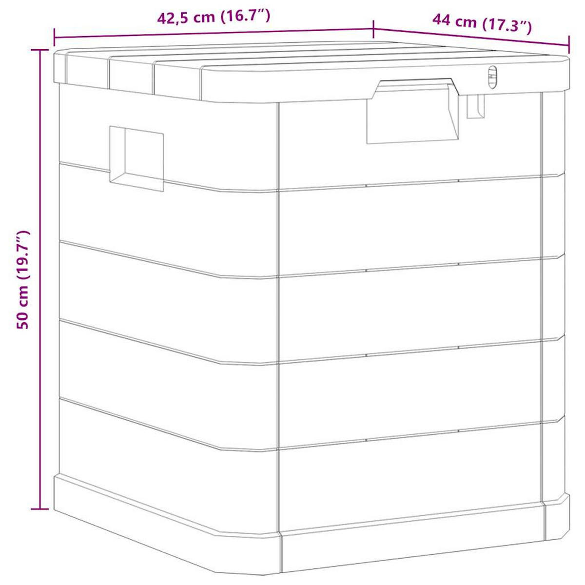 GARTEN-AUFBEWAHRUNGSBOX 90 L Anthrazit - Anthrazit, Kunststoff (42.5/50/44cm) - vidaXL