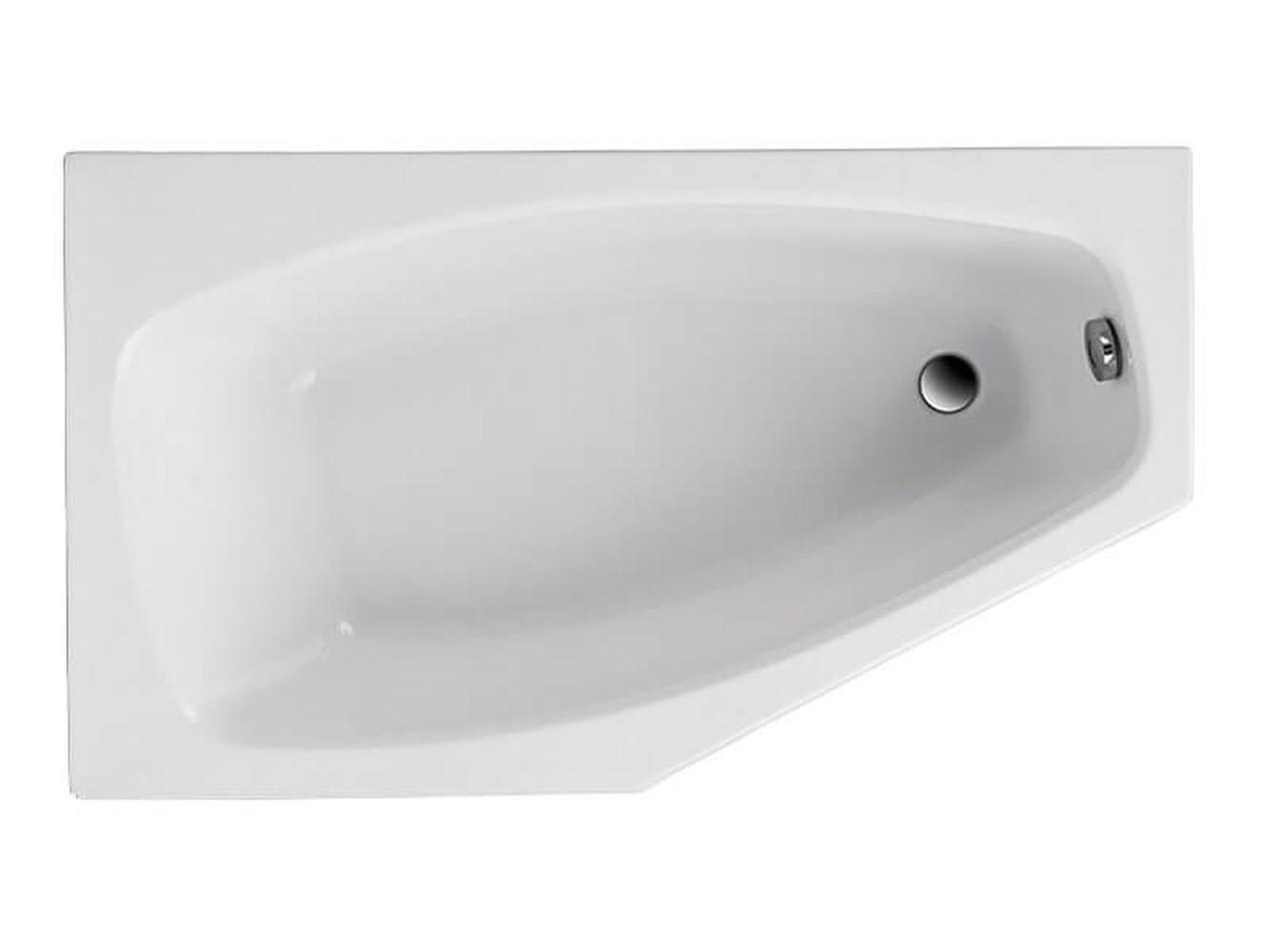 BADEWANNE Eckwanne MARIKA 140/80 Links mit Styro Ablauf Füße - Weiß, Kunststoff (80/53.5/140cm) - bad land