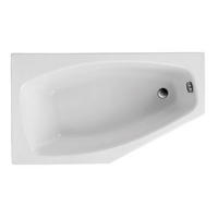 BADEWANNE Eckwanne MARIKA 140/80 Links mit Styro Ablauf Füße - Weiß, Kunststoff (80/53.5/140cm) - bad land