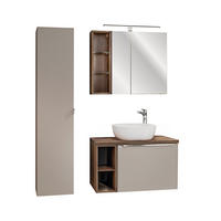 KOUPELNOVÝ NÁBYTEK 80cm Eros 2er-Set Krtek - šedohnědá, kompozitní dřevo (80/48/46cm) - Petits-meubles