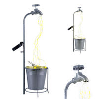 LED AUSSENLEUCHTE Solar Wasserhahn Silber - Silberfarben, Metall (17/16/62cm)
