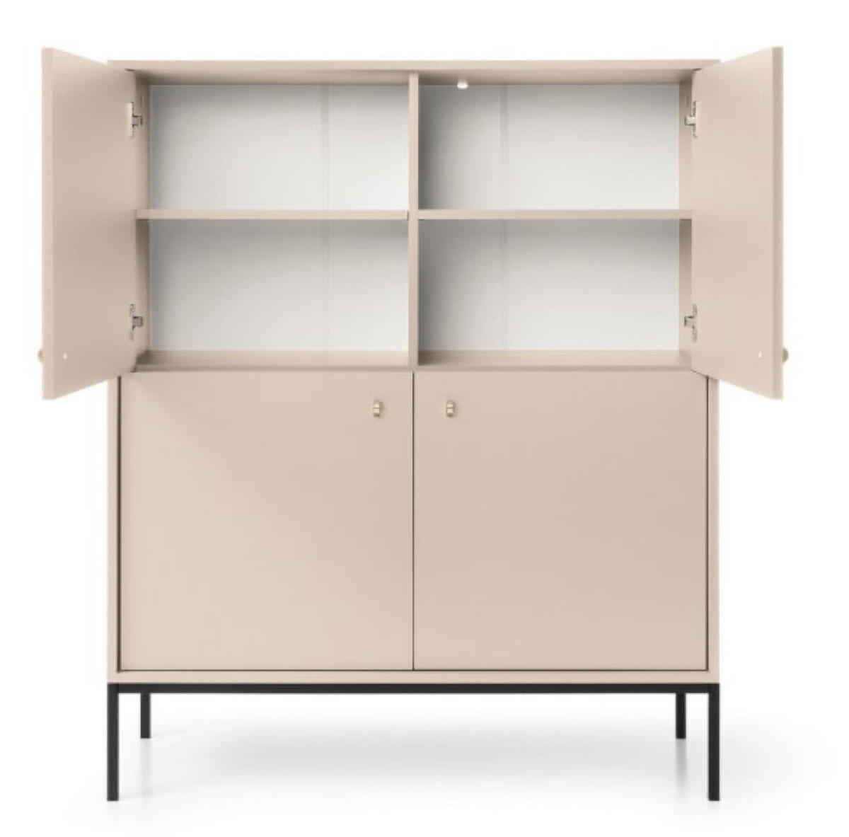 KOMMODE Beige MK104 Mit Schwarzem Gestell - Beige, Holzwerkstoff (103.5/125.5/39cm) - Sepro Meble