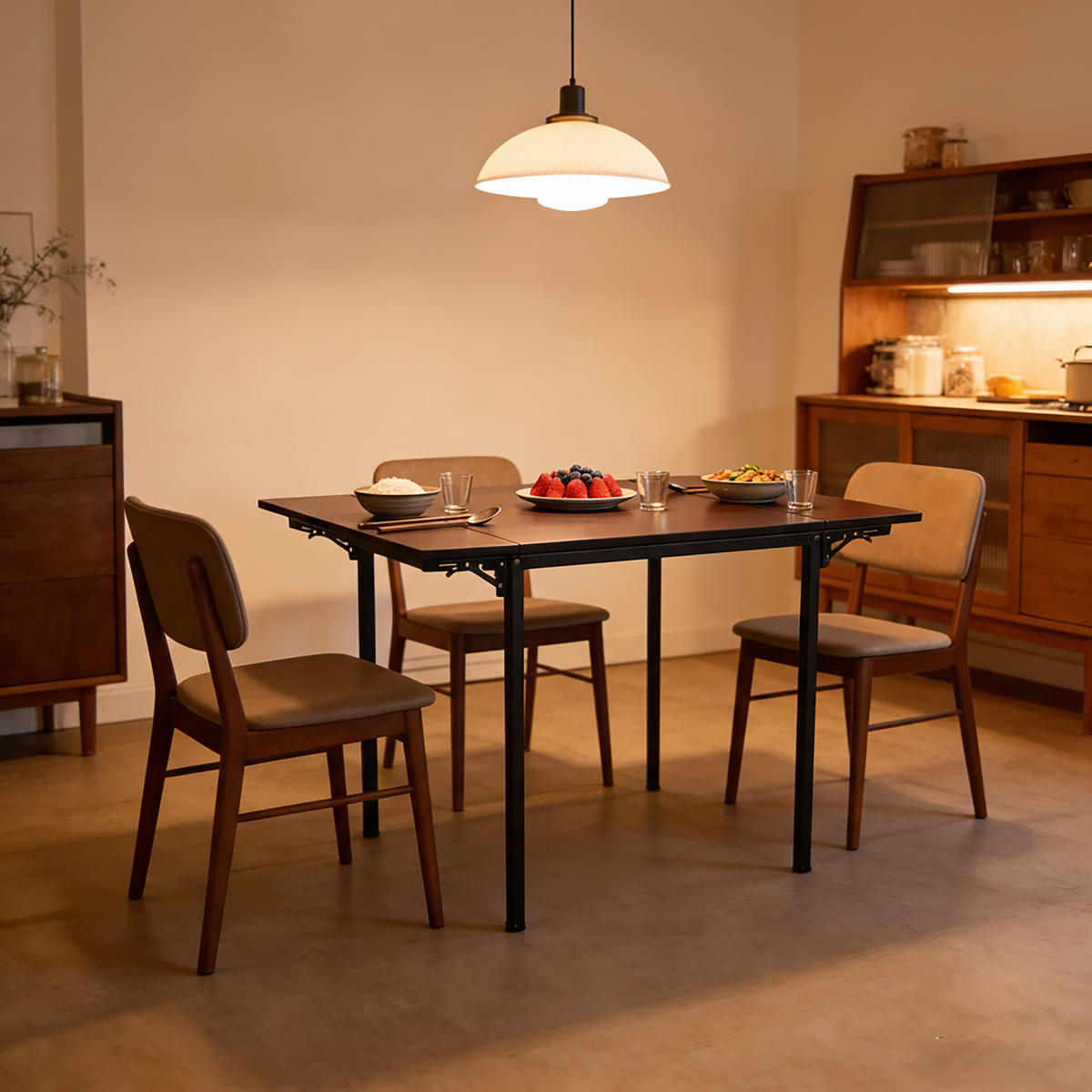 ESSTISCH - Hellbraun, Holzwerkstoff/Metall (78/120/76cm) - Relaxdays