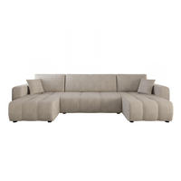 WOHNLANDSCHAFT Aice U-Form 317 cm – mit Schlaffunktion, Bettkasten, Kissen & bequemer Wellenfederung - Champagner, Kunststoff (317/85/146cm) - Wohnideebilder