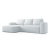 ECKSOFA mit Schlaffunktion Chenille Stoff Blau - Blau/Schwarz, Kunststoff/Textil (160/258cm) - Makamii