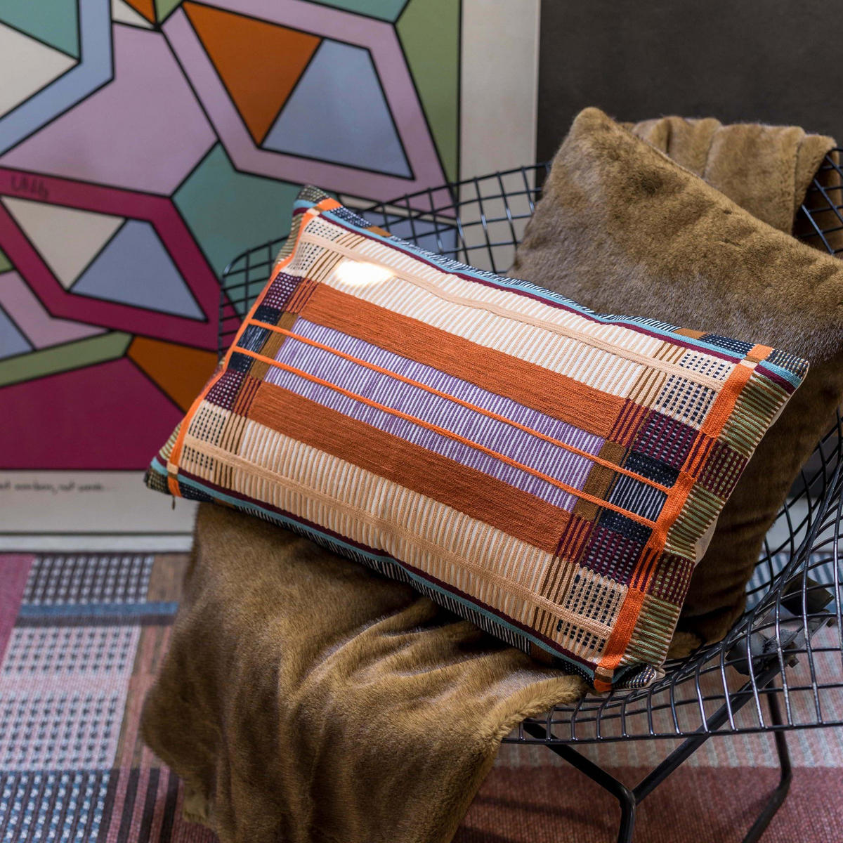 BESTICKTES KISSEN Kaël multico 30 x 50 cm - Multicolor, Textil (30/50cm) - Vivaraise