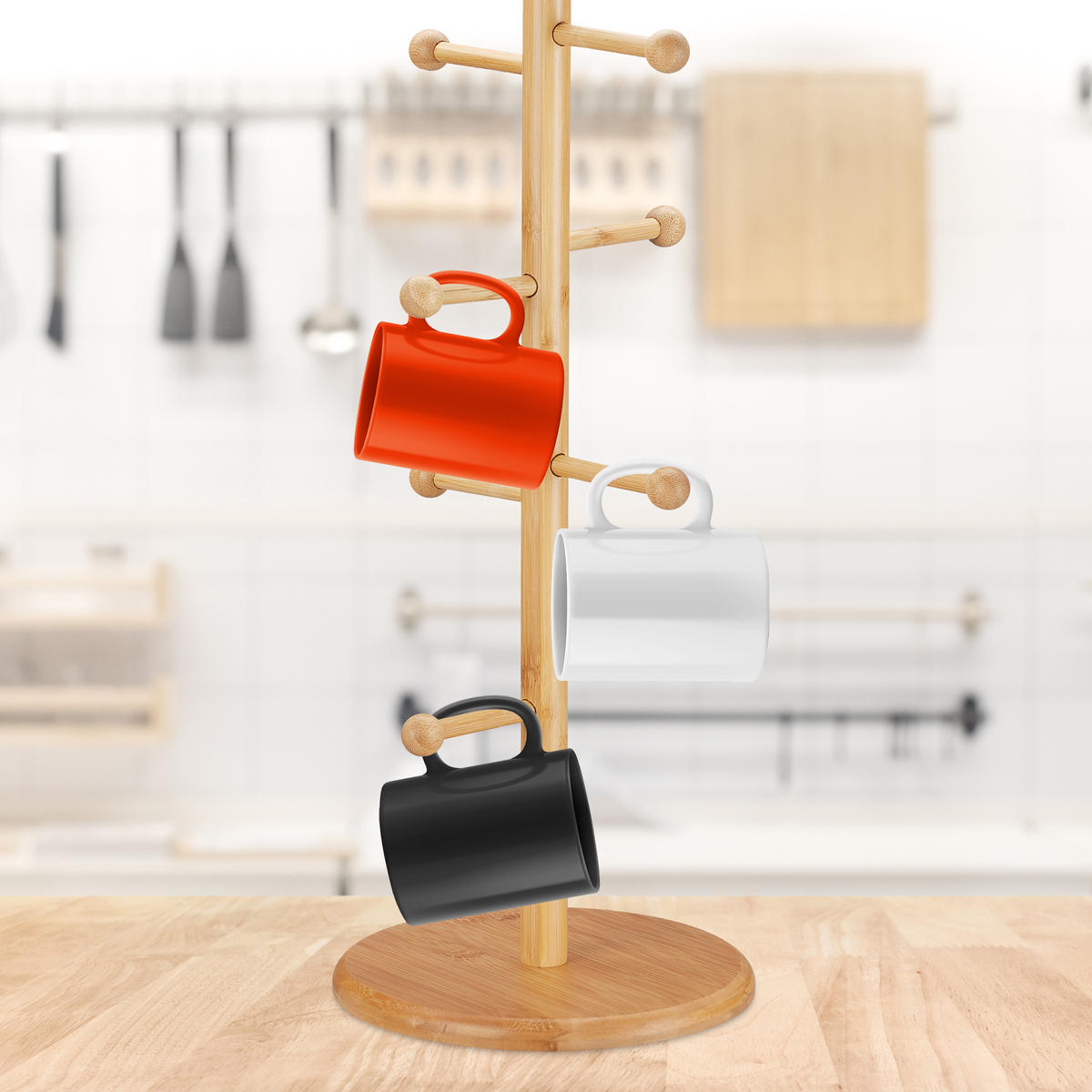 BREZELSTÄNDER - Hellbraun, Holz (19.5/50/19.5cm) - Relaxdays