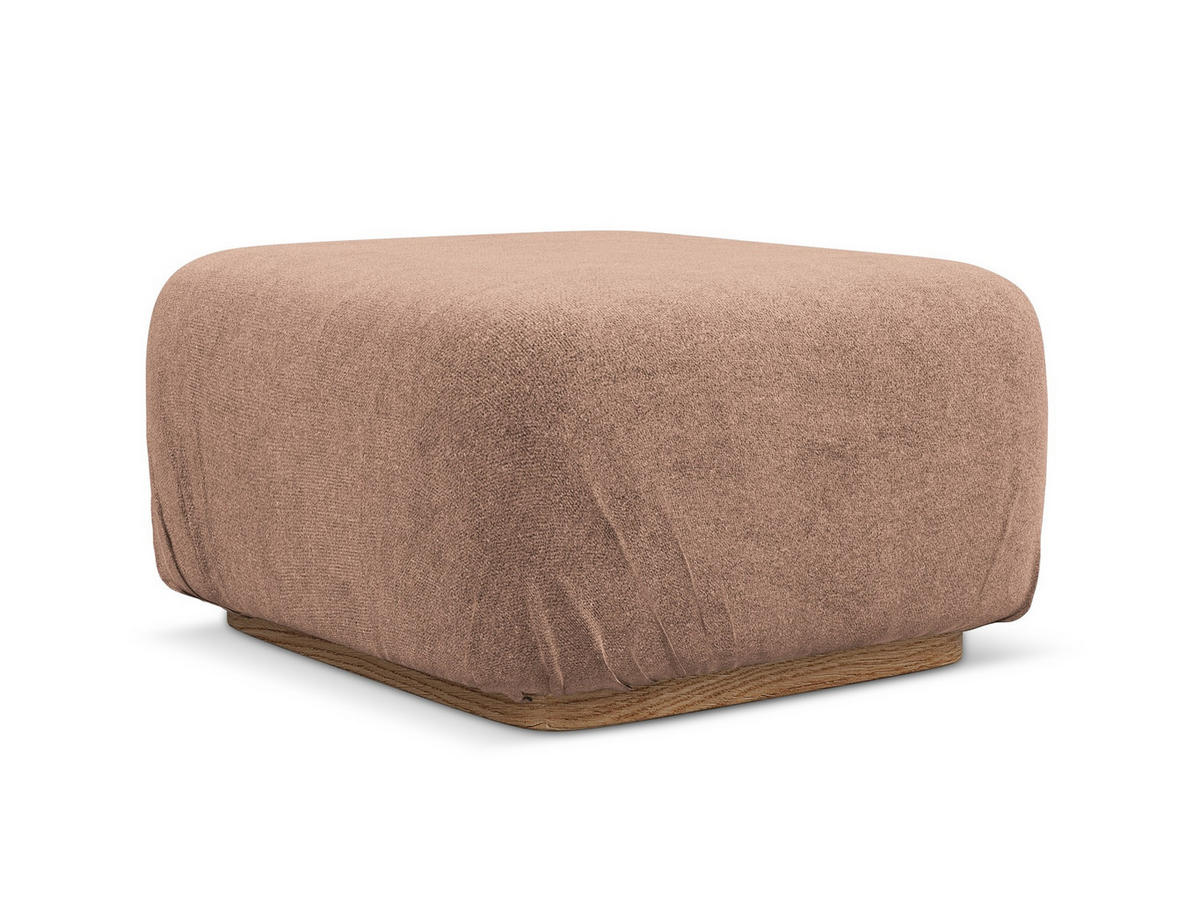 POUF Bouclé Stoff Pink - Pink/Hellrosa, Holz/Textil (83/95/41cm) - Makamii