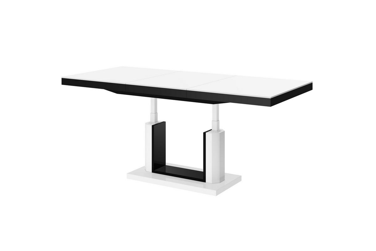 COUCHTISCH rechteckig Weiß Hochglanz - Schwarz Hochglanz 120/75/54 cm - Schwarz Hochglanz/Weiß Hochglanz, Holzwerkstoff (75/120/54cm) - designimpex