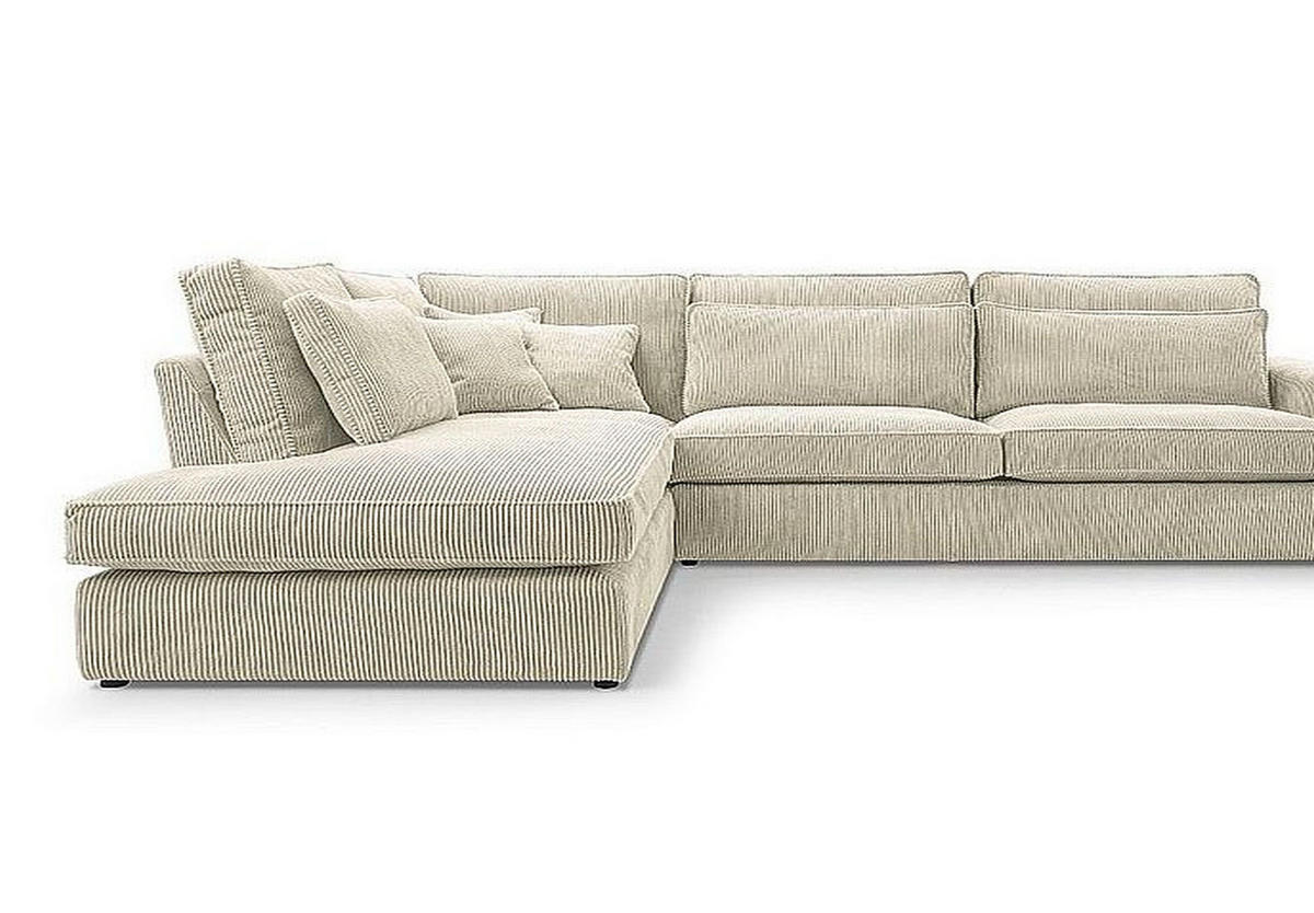 ECKSOFA Comforto MINI CORD 280 x 224 cm Ausrichtung links - Creme, Textil (224/280cm) - AN-Moebel 4u